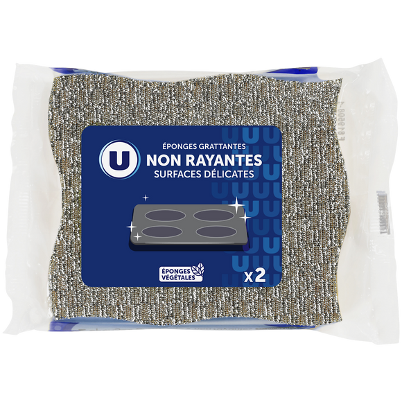 U Éponges grattantes non rayantes pour surfaces fragiles  x2