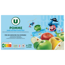 U MAT ET LOU Gourdes dessert fruitier à la pomme sans sucres ajoutés 20x90g