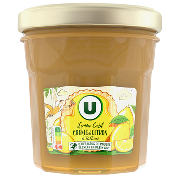 U Confiture de lemon curd, crème de citron à tartiner  pot de 380g