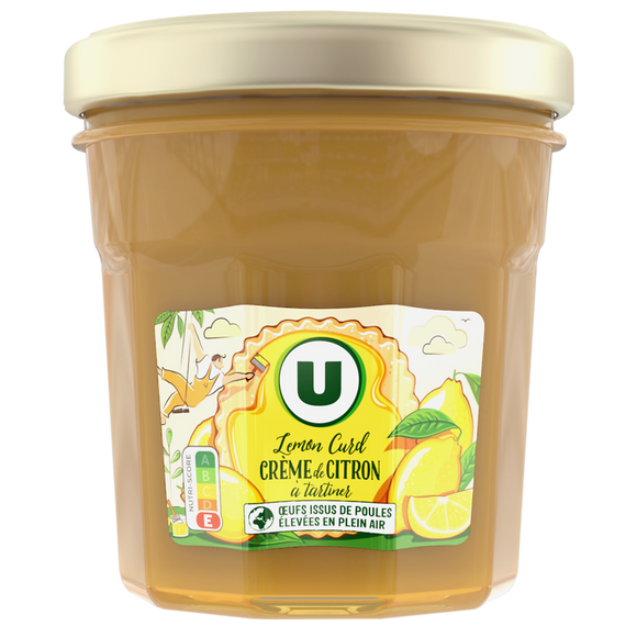 U Confiture de lemon curd, crème de citron à tartiner  pot de 380g
