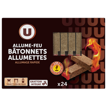 U Allume-feu bâtonnet allumette pour tous types de feu x24