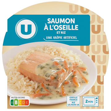 U Saumon à l'oseille et duo de riz  barquette micro-ondable de 300g