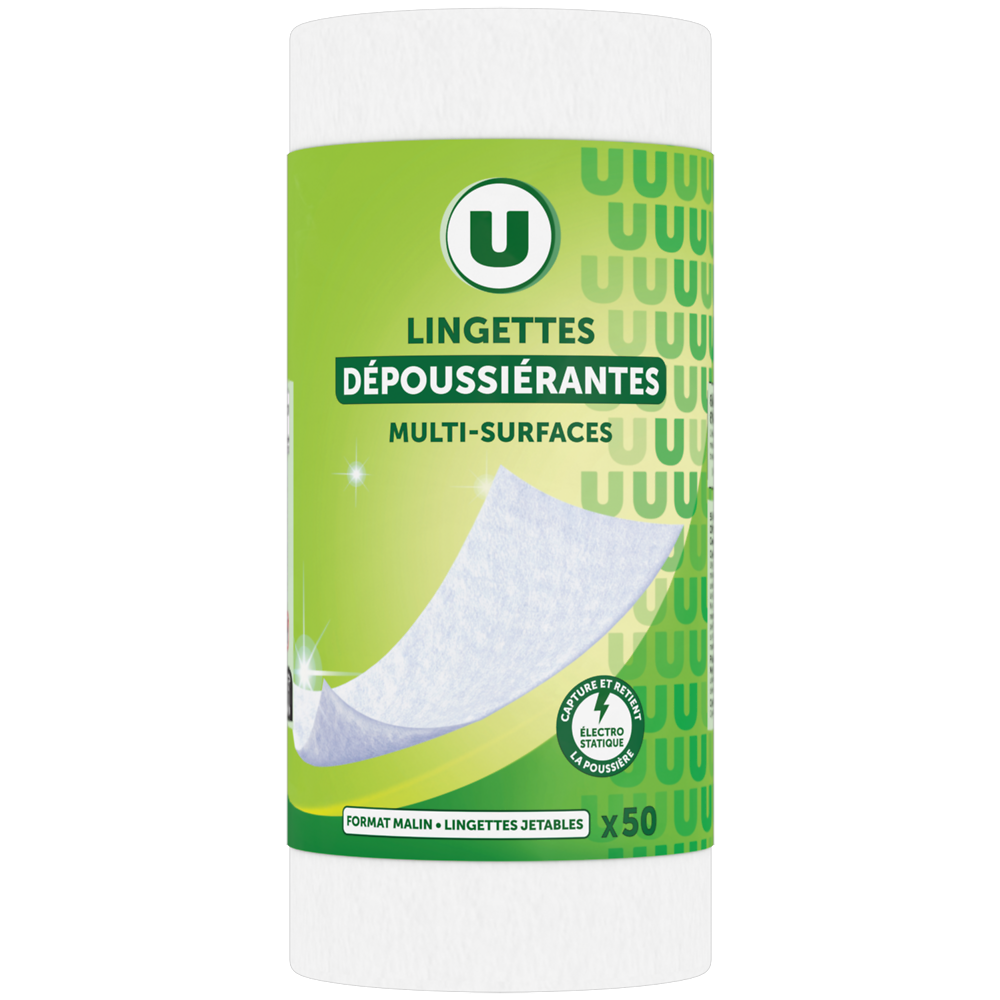 U Lingettes dépoussiérantes multi-surfaces  rouleau de 50