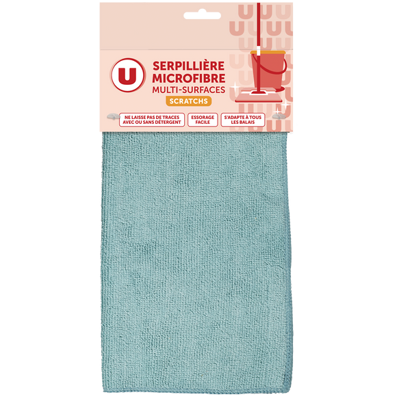 U Serpillière en microfibre avec scratchs multi-surfaces