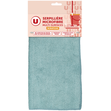 U Serpillière en microfibre avec scratchs multi-surfaces