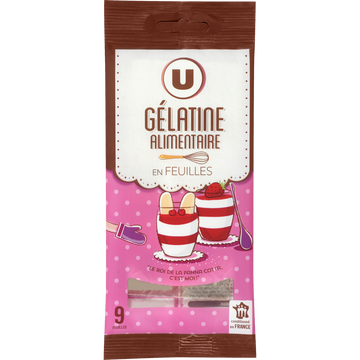 U Gélatine alimentaire  9 feuilles  -  17g