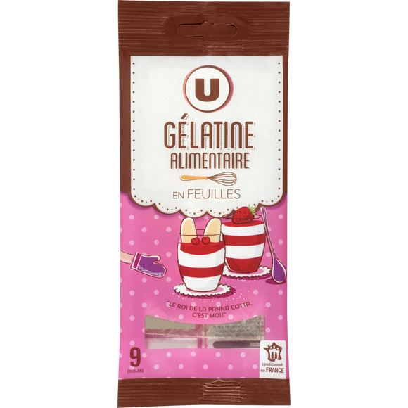 U Gélatine alimentaire  9 feuilles  -  17g
