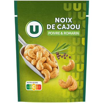 U Noix de cajou romarin poivre  paquet de 100g