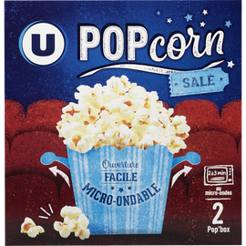 U Popcorn salé micro ondable en gobelet  2x100g