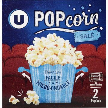 U Popcorn salé micro ondable en gobelet  2x100g