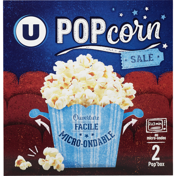 U Popcorn salé micro ondable en gobelet  2x100g