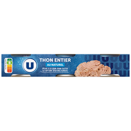 U Thon naturel pêché à la ligne  3 boîtes de 1/10  -  168g
