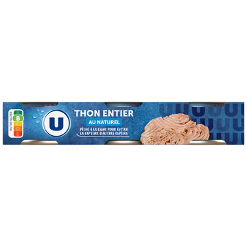 U Thon naturel pêché à la ligne  3 boîtes de 1/10  -  168g