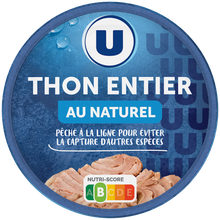 U Thon listao entier au naturel pêche à la ligne boîte de 93g
