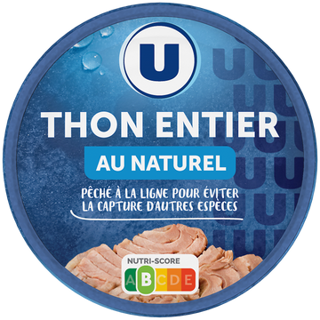 U Thon listao entier au naturel pêche à la ligne  boîte de 93g