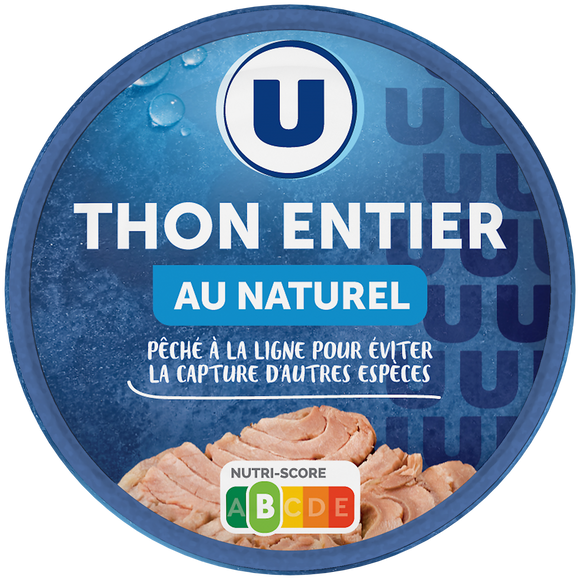 U Thon listao entier au naturel pêche à la ligne  boîte de 93g