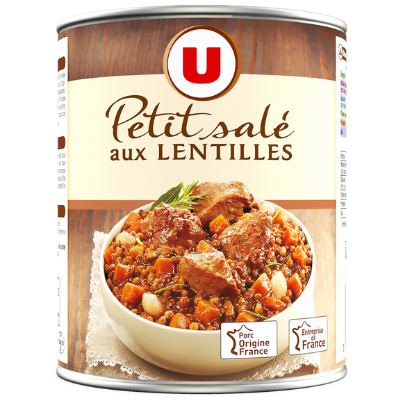 U Petit salé aux lentilles  boîte de 840g
