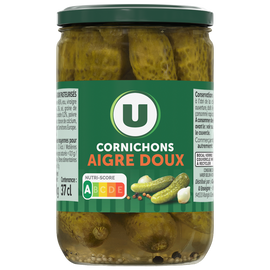 U Cornichons aigres-doux  72cl, 360g