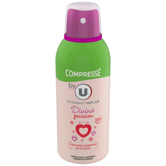 BY U Déodorant compressé pour femme parfum divine passion  atomiseur de 100ml