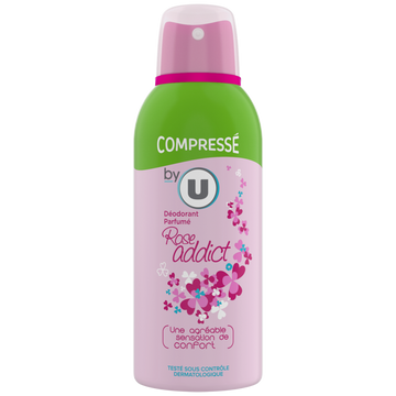BY U Déodorant compressé pour femme parfum rose addict  atomiseur de 100ml