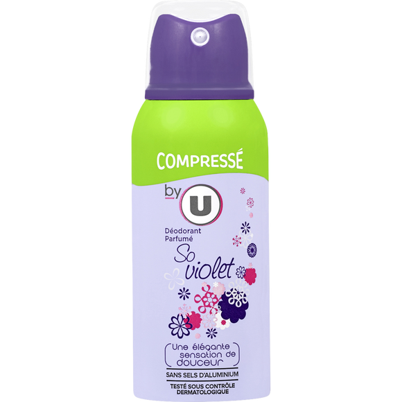 BY U Déodorant compressé pour femme parfum so violet  atomiseur de 100ml