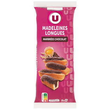 U Madeleines longues marbrées chocolat  250g