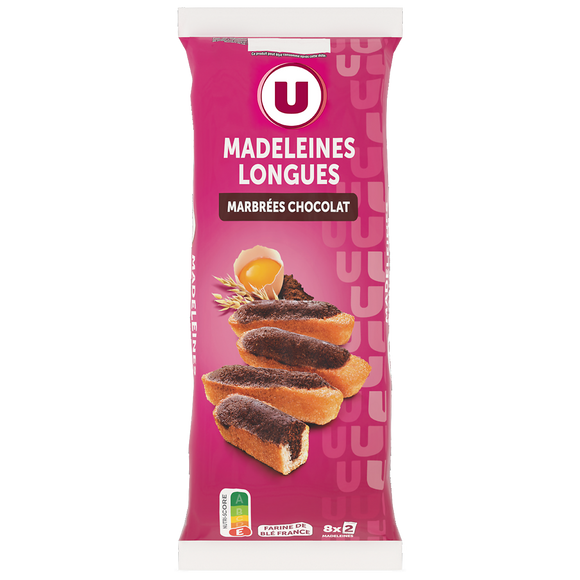 U Madeleines longues marbrées chocolat  250g