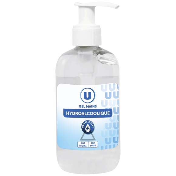 U Gel nettoyant hydroalcoolique pour les mains  250ml