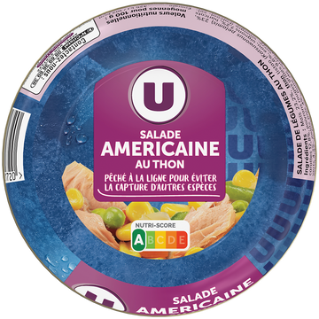U Salade Américaine au thon pêché à la ligne  bol de 1/3, 250g