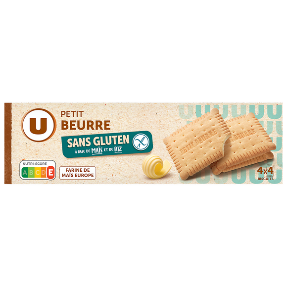 U SANS GLUTEN Petit beurre sans gluten  paquet de 130g