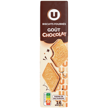 U Biscuits fourrés carrés au chocolat - x 16 - Paquet de 295g
