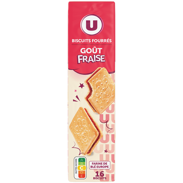 U Biscuits goût fraise , paquet de 295g