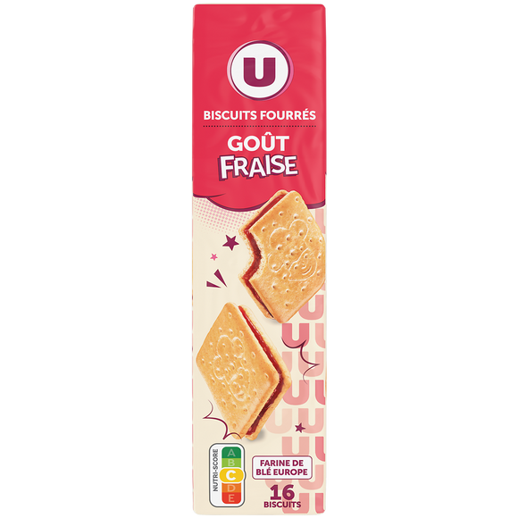 U Biscuits goût fraise , paquet de 295g