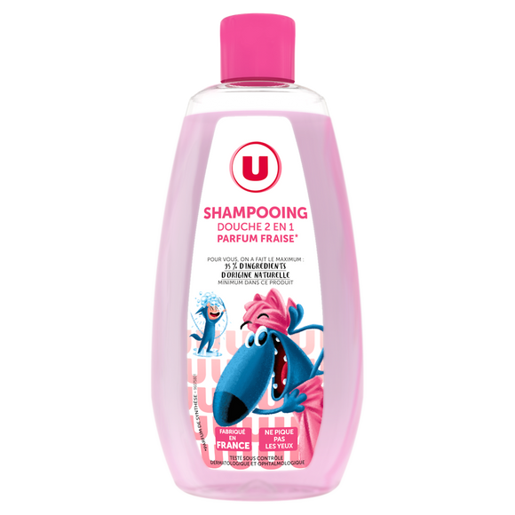 U Shampooing douche enfant 2+1 Parfum Lait Fraise - Flacon 250ml