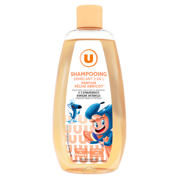 U Shampooing démêlant Enfant, Parfum pêche abricot - 250ml