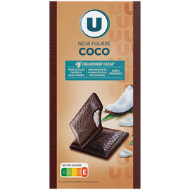 U Chocolat noir fourré noix de coco - tablette - 125g