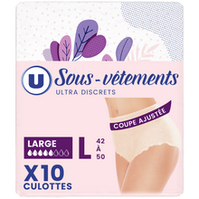 U Sous-vêtements incontinence femme - Taille L - x10