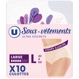 U Sous-vêtements incontinence femme - Taille L - x10