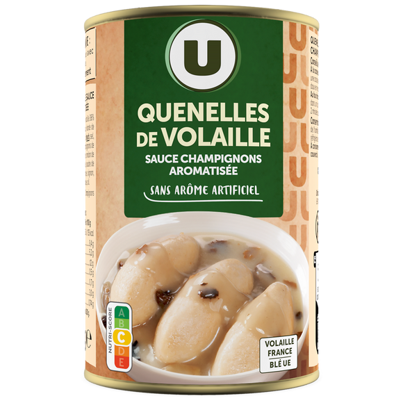 U Quenelles de volaille sauce champignons  boîte de 400g