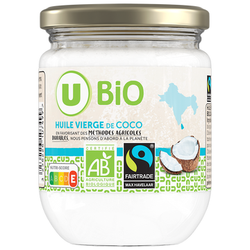 U BIO Huile vierge de noix de coco bio - Bocal 225ml