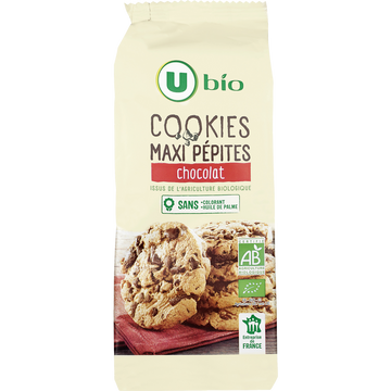 U BIO Cookies bio maxi pépites de chocolat paquet de 184g
