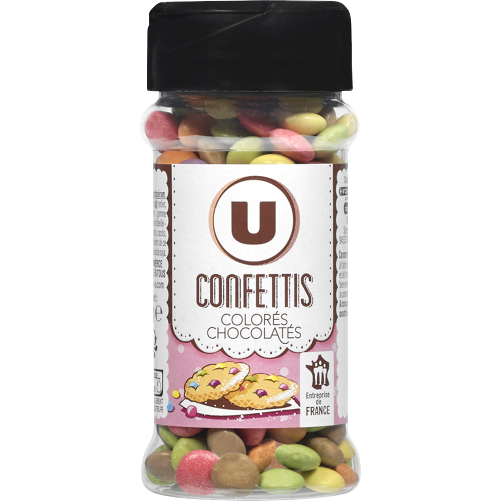 U Confettis colorés chocolatés  sachet de 65g