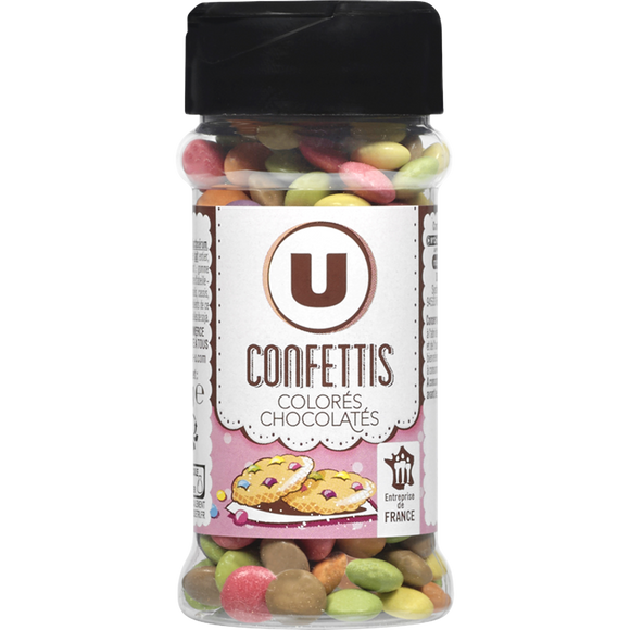U Confettis colorés chocolatés  sachet de 65g
