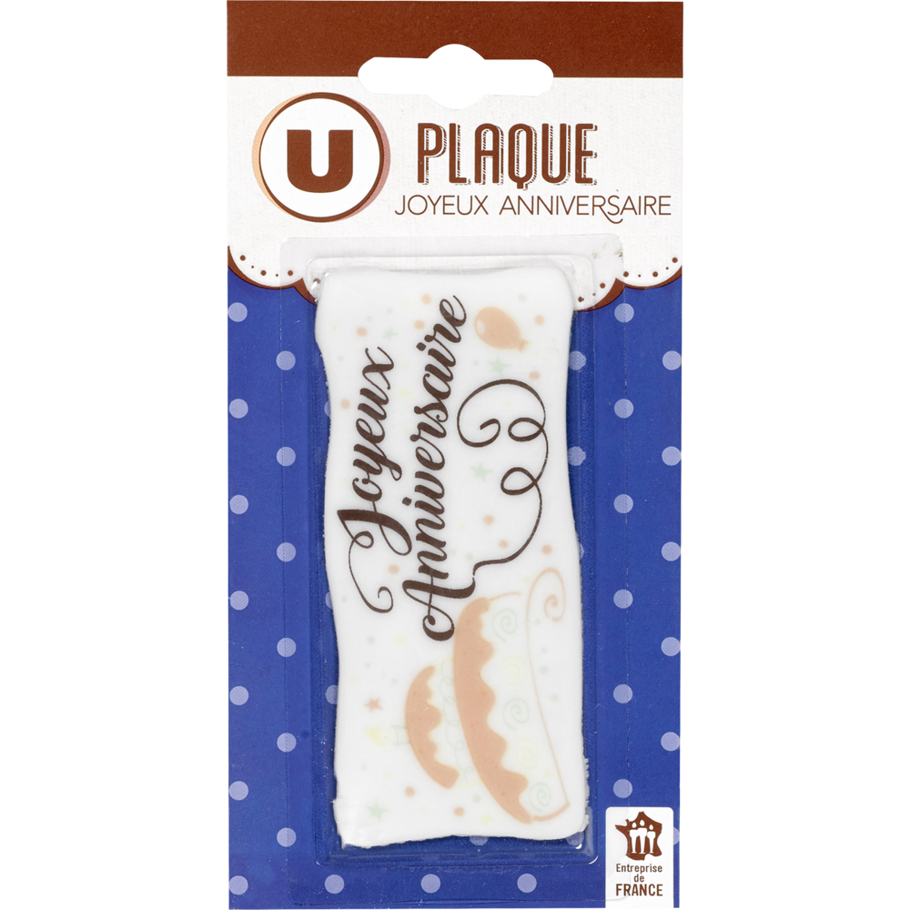 U Plaque joyeux anniversaire  paquet de 7g