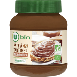 U BIO Pâte à tartiner aux noisettes sans huile de palme  350g