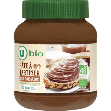 U BIO Pâte à tartiner aux noisettes sans huile de palme  350g
