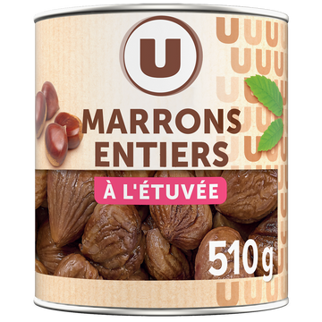 U Marrons entiers à l'étuvée - Boîte de 510g net égoutté
