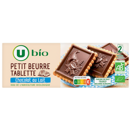 U BIO Petit beurre chocolat au lait tablette bio paquet de 150g