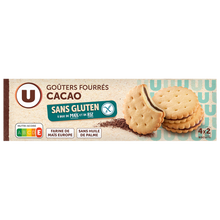 U SANS GLUTEN Goûters fourrés cacao sans gluten 120g