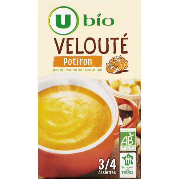 U BIO Soupe Velouté de potiron brique de 1l